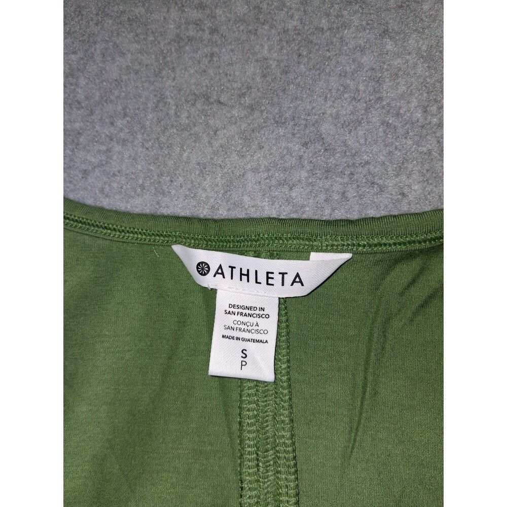 Athleta Essential Tank Top Size Small Sage Green Ribbed Stretch Activewear Yoga - Picture 2 of 10